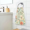 thumbnail image 3 of Yayeee 2 Pack Hand Towels for Bathroom 100% Cotton 16" x 28" Soft Absorbent Kitchen Towel, Green Floral Pattern, 3 of 7