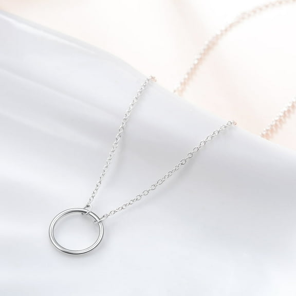 925 Sterling Silver Karma Choker Necklace Open Circle Choker Necklace for Women Jewelry Gifts
