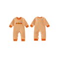 thumbnail image 2 of RUINIXCW Newborn Baby Girl Boy Halloween Outfit Infant Baby Girls Boys Fall Winter Clothes Waffled Striped Romper Pumpkin Ghost Cat Embroidery Long Sleeve Jumpsuit, 2 of 9