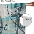 thumbnail image 6 of Nautical Blackout Curtains Blue Vintage Old Planks Anchor Lighthouse Coastal Rustic Bedroom Living Room Bathroom Kitchen Rod Pocket Decoration Window Drapes 2 Panels W21xL54in, 6 of 6