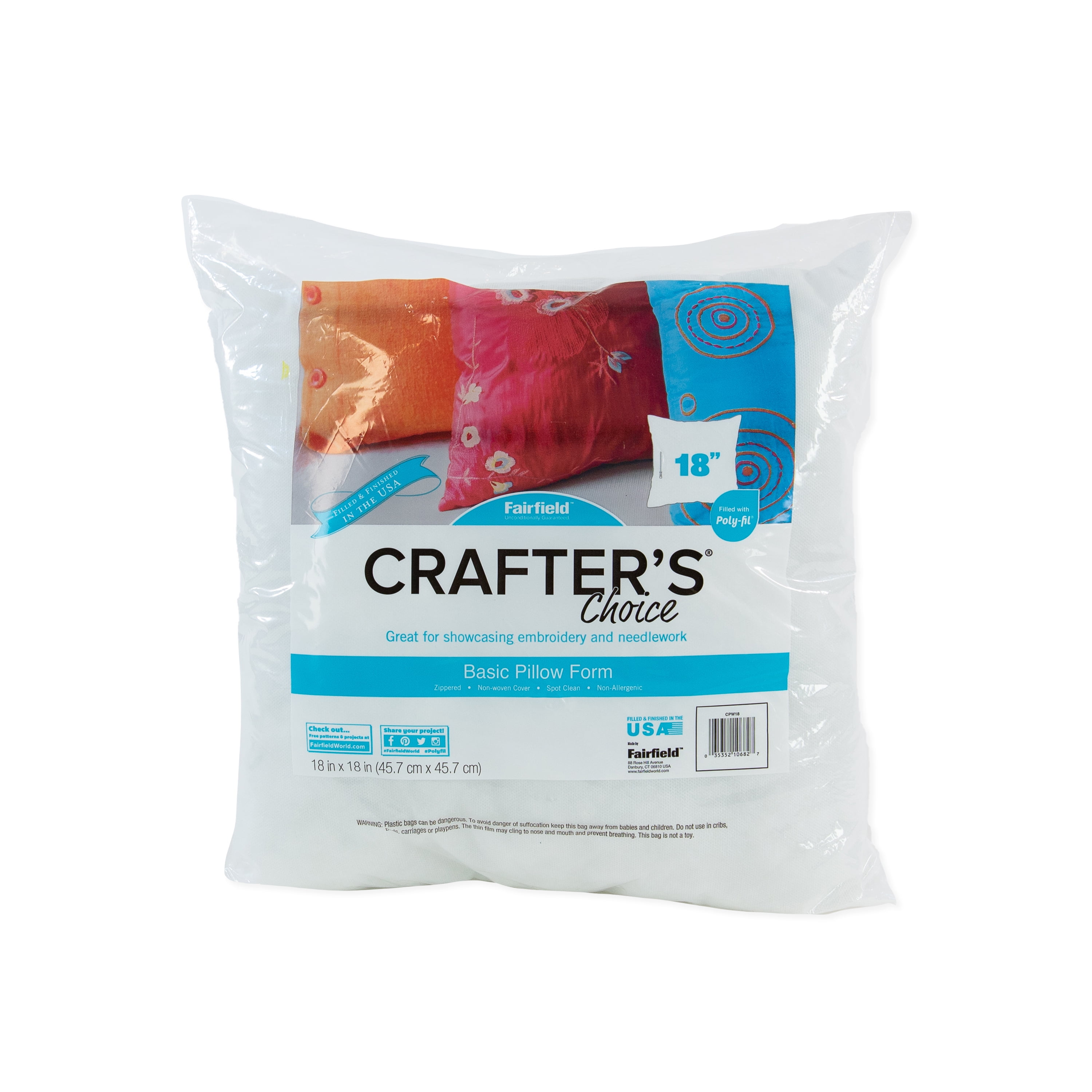Crafters Choice Basic Pillow Form Insert 16x16 Non-Allergenic 