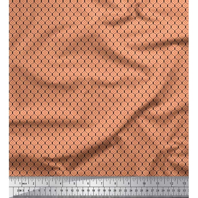 Soimoi Modal Satin Fabric Honeycomb Geometric Print Sewing Fabric Yard 42 Inch Wide
