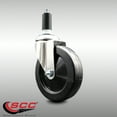 thumbnail image 2 of 5 Inch 316SS Hard Rubber Wheel Swivel 1-1/4 Inch Expanding Stem Caster SCC, 2 of 2