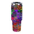 thumbnail image 2 of Geometry Dash 40 Oz Tumbler with Handle And Straw, Stainless Steel Double Wall Vacuum Insulated Coffee Cup Travel Mug for Gym, Outdoors, Commute, Work, 2 of 8