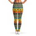 thumbnail image 2 of Native Indian Inspired Pattern Print Leggings, Native American Indian Sexy Yoga Leggings For Women., 2 of 5