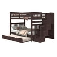 thumbnail image 2 of Bedz King Stairway Bunk Beds Full over Full with 4 Drawers in the Steps and a Full Trundle, Dark Cherry, 2 of 9