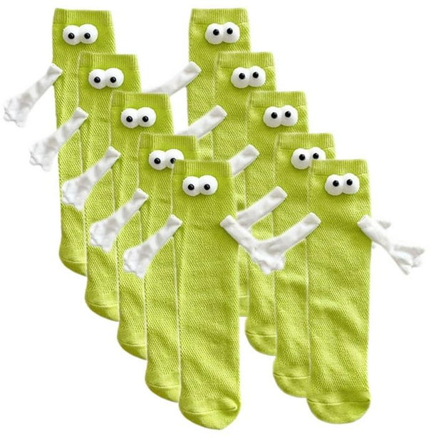 Calcetines Magneticos MagSoxLimeGreen 5Pares Verde Limón 5-9.5US Animados Calcetines Tubo Medio Magnéticos Poliéster.