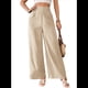 thumbnail image 2 of Pantalones de Mujer con Cintura Elástica Fruncida, Pierna Recta, Tiro Alto y Largos. Albaricoque L, 2 of 8