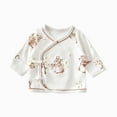 thumbnail image 2 of Abomasnow Baby Boys Girls Long Sleeve Side Snap Cotton Shirts Casual Fall Cute Print Unisex Newborn Kimono Soft Tee Shirts Top, 2 of 3