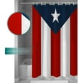 thumbnail image 3 of Puerto Rico Flag Shower Curtain Star Red Stripes and Blue Patriot Shower Curtains for Bathroom Curtain Sets with Hooks Waterproof Fabric Bath Curtain Standard Size 72" x 72", 3 of 6