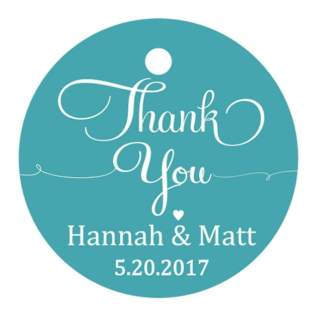 100 Pcs Papier Cadeau Rond Personnalisé Merci à Suspendre Tags Cadeaux de Mariage Personnalisés Tags