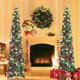 thumbnail image 2 of Árbol de Navidad SINTENILL desplegable de 6 pies con 100 luces LED de color verde, 2 of 9