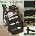 thumbnail image 4 of Eunos Small Nightstand with Charging Station and LED for Bedroom, 3 Black Drawer Dresser with Storage Shelfs, 4 of 8