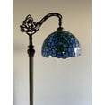 thumbnail image 5 of ENJOY DÉCOR LAMPS 63-Inch 1-Light Traditional Adjustable LED Bulb Included Bronze Gooseneck Floor Lamp with Stained Glass Blue Leaves Bowl Shade, 5 of 5