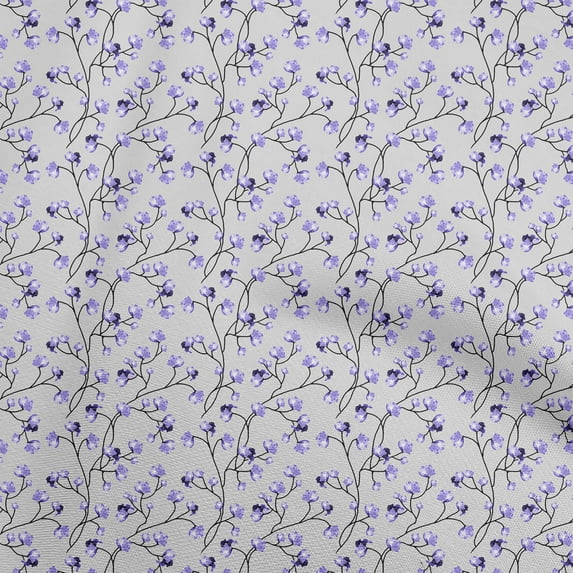 oneOone Viscose Chiffon Light Gray Fabric Floral Sewing Fabric By The Yard Printed Diy Clothing Sewing Supplies 42 Inch Wide