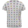 thumbnail image 2 of Retro Boombox Stereo Pattern Men's Soft T-Shirt Heather White SM, 2 of 2