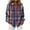 6Multicolor, variant on FDGIU Women's 2025 V-Neck Plaid Blouse - Button-Down Long Sleeve Loose Fit Fall Business Top