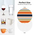 thumbnail image 6 of Naloa Colorful Pastel Stripes Leather Coasters for Drinks, Durable Drink Coasters 4 Set for Tabletop Protection, Luxurious Home Décor and Housewarming Gift ( {designName})Round Shape, 6 of 6