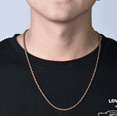 thumbnail image 3 of Twist Chain Necklace (2mm, Gold), 3 of 5