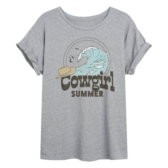 Instant Message - Cowgirl Summer - Women's Oversized Graphic T-Shirt