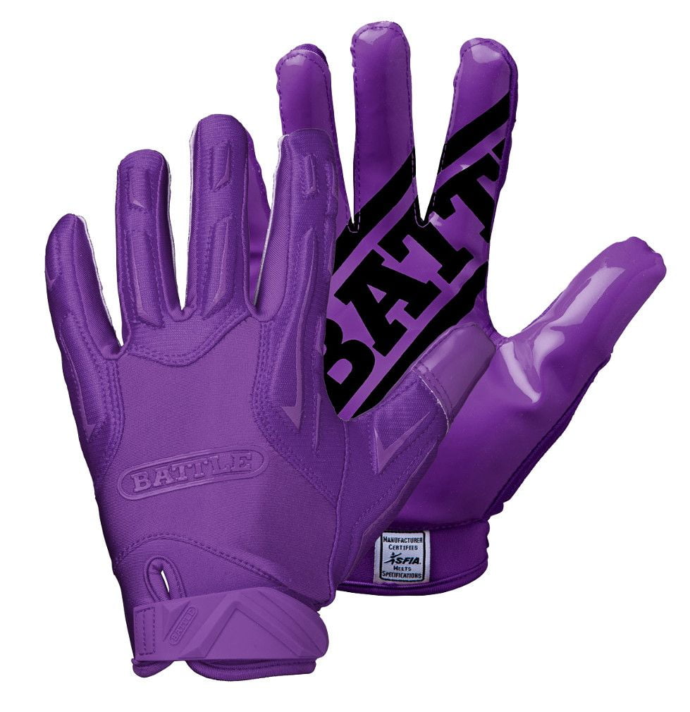 purple nike football gloves