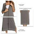 thumbnail image 5 of Half Sleeve Nightgown Stylish Pregnant Woman Loose Casual Pocket Zipper Front Nightshirt Sleepwear Gray M, 5 of 8
