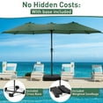 thumbnail image 3 of Autlaycil 15' Pool Patio Umbrella and Umbrella Base,Extra Large Umbrella with Crank, for Outdoor, Market, Beach, Garden, Yard, Party, Green, 3 of 7