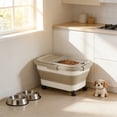thumbnail image 1 of Rewenti Foldable Waterproof with Wheels Pet Food Storage Container Foldable Airtight Dry Food Bin for Dogs Cats Portable Kibble Container for Home Travel Camping, 1 of 5