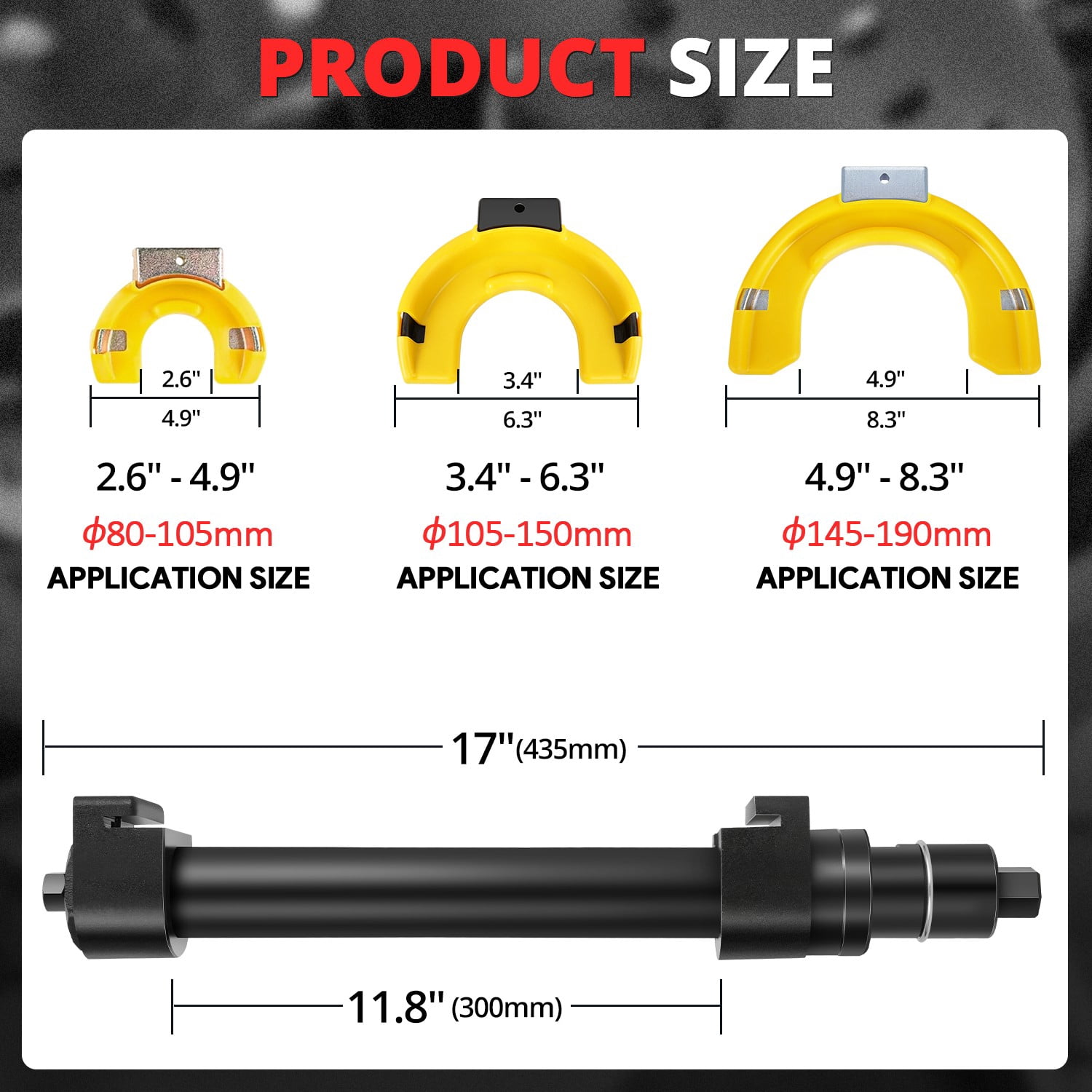 DNA Motoring Interchangeable Macpherson Fork Strut Coil Spring Compressor Extractor Tool Set