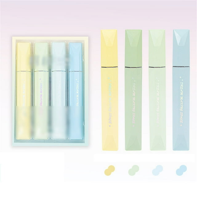Giyblacko Bright Pastel Highlighters Set Of 4 Aesthetic Highlighters In Chisel Tips Metal Highlighters Highlights Notes And Glitter Ink Sets 13ml