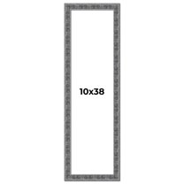 10x38 Frame Silver Black Rustic Sonoma Solid Wood Picture Frame | 1.5 Inch Moulding Width |