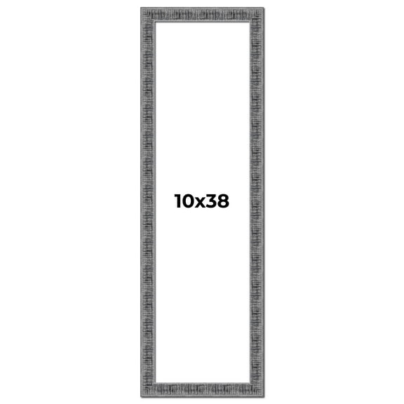 10x38 Frame Silver Black Rustic Sonoma Solid Wood Picture Frame | 1.5 Inch Moulding Width |