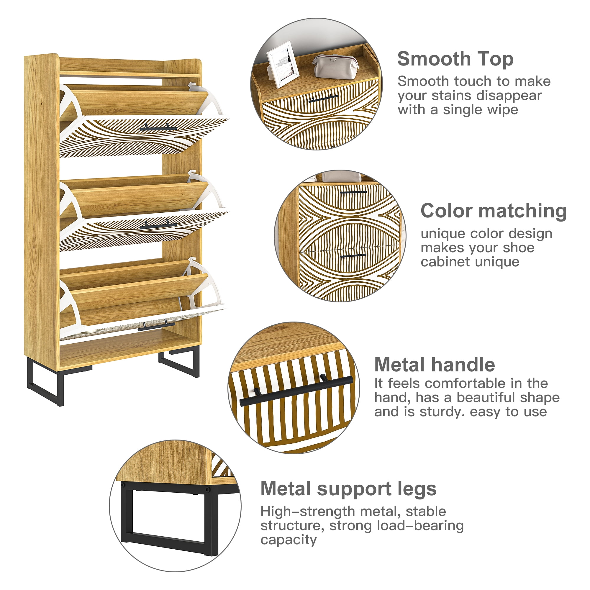 YYAo Entryway Shoe Cabinet, Shoes Storage Organizer Narrow Shoe Storage Rack with Flip Doors, Tipping Bucket Shoe Cabinet for Closet, Living Room, Brown YYAo Entryway Shoe Cabinet, Shoes Storage Organizer Narrow Shoe Storage Rack with Flip Doors, Tipping Bucket Shoe Cabinet for Closet, Living Room, Brown