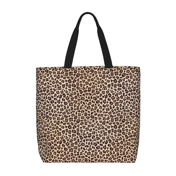Defioc Leopard Print-2 Pattern Tote Bag for Women,Large Capacity Tote Bag with Zipper Casual Shoulder Handbags Shopping Bag