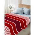 thumbnail image 4 of Red Striped Twim Size Flat Sheet, Wrinkleproof & Fadeproof Cooling Flat Bed Sheet Only, Modern Minimalist Gradient Lines Country Breathable Soft Bedding Top Sheets 66 x 96 Inches, 4 of 8