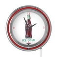 thumbnail image 2 of Coca Cola Ice Cold Bottle Neon Clock - 14 inch Diameter, 2 of 6