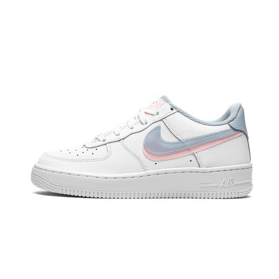 NIKE GRADE SCHOOL Air Force 1 LV8 GS "Double Swoosh - White / Blue / Pink" CW1574 100 from Stadium Goods