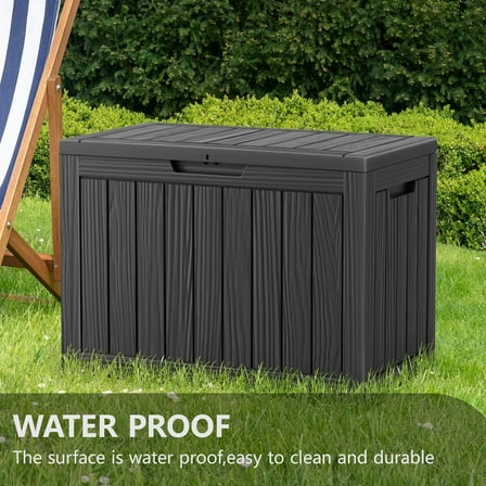 Waterproof Outdoor Storage Box,Resin Deck Box,Lockable Outside Storage Box Container for Patio Furniure,Garden,Tools