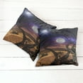 thumbnail image 2 of Ambesonne Moon Throw Pillow Cover 2 Pack, Desert Night Nebula Stars, 18", Caramel Purple, 2 of 6