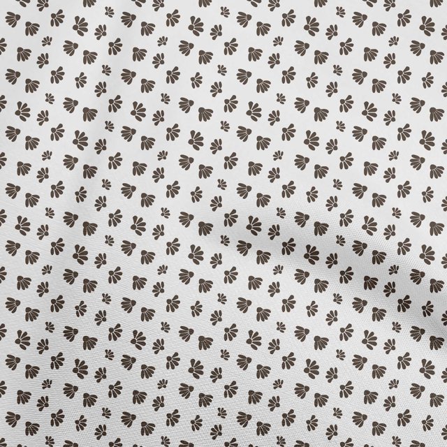 oneOone Tissu Brun en Polyester Spandex à Motif Floral, Tissu pour Robe, Tissu Imprimé au Mètre, 56 Pouces de Large