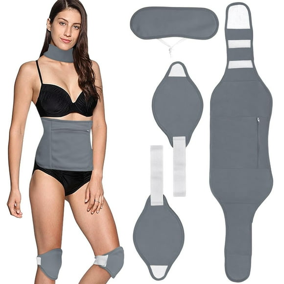Wellness Support Castor Oil Pack Wrap, Breathable Organic Cotton, Adjustable Elastic Velcro For Comfortable Fit, Eco-Friendly 4-In-1 Set Including Wraps For Neck Waist And Knees