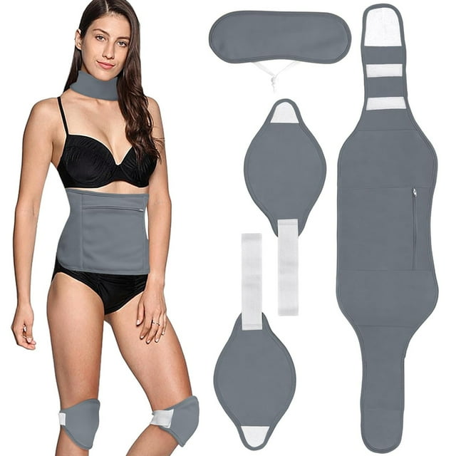 Wellness Support Castor Oil Pack Wrap, Breathable Organic Cotton, Adjustable Elastic Velcro For Comfortable Fit, Eco-Friendly 4-In-1 Set Including Wraps For Neck Waist And Knees