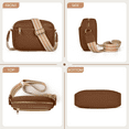 thumbnail image 3 of DAKOMM Crossbody Bags for Women, Quilted Crossbody Bags, Vegan Leather Purses Small Shoulder Handbags with Colorful Wide Strap, Trendy Design Shoulder Purse for Travel, Brown, 3 of 7