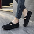 thumbnail image 2 of DLWKIPV Breathable Knit Slip-On Shoes for Women - Lightweight Comfort Flats for Daily Walking & Work(BLACK,6.5), 2 of 6
