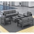 thumbnail image 2 of Outdoor Aluminum Patio Furniture Set, 5 Pieces Sectional Conversation Chat Sofa Modern Seating Set, 2 of 7