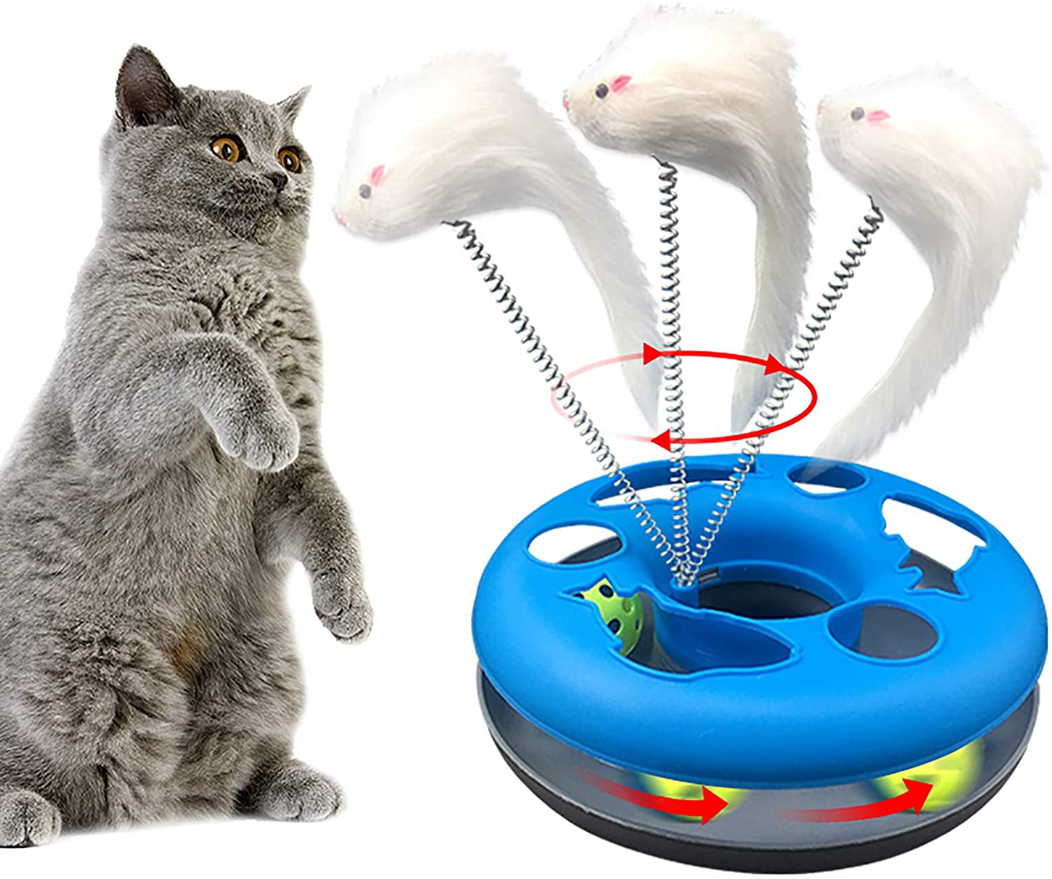 Newin Star Cat Toys Cat Kitten Interactive Mouse Toys Set for Indoor Kitty and Cats 