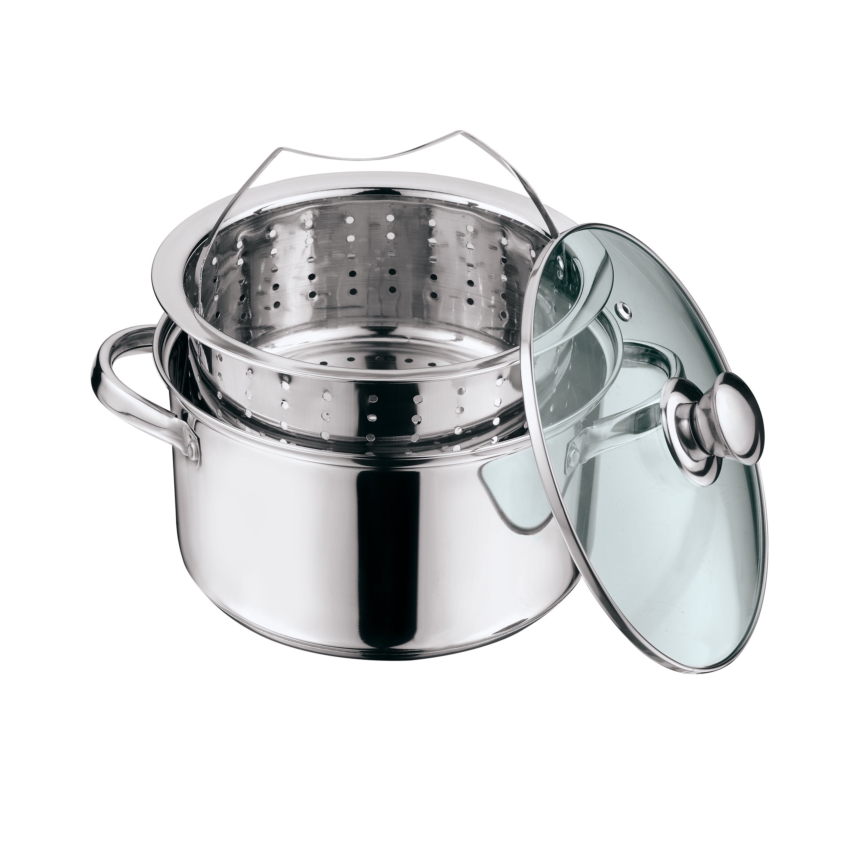 Mainstays Stainless Steel 4 Quart Steamer Pot with Steamer Insert and Lid