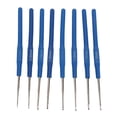 thumbnail image 1 of 8pcs Stainless Steel Crochet Hooks Ergonomic Blue Handle Marked Different Sizes For Weaving, 1 of 8