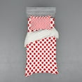 thumbnail image 2 of Ambesonne Vintage Bedding Set 4 Pcs, Pop Art Retro Dots, Queen, Vermilion White, 2 of 3