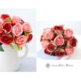 thumbnail image 3 of 1 ramo de rosas artificiales, arreglo de 12 cabezas, ramo de seda para fiestas en el hogar, oficina, decoración nupcial y de boda, 3 of 6